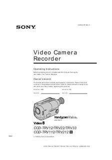 Sony CCD TRV 33 E manual. Camera Instructions.